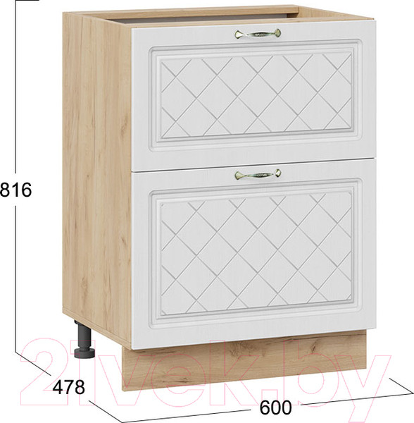 Изображение товара Шкаф-стол кухонный ТриЯ Бьянка 1Н6Я2 (дуб крафт золотой/дуб белый)