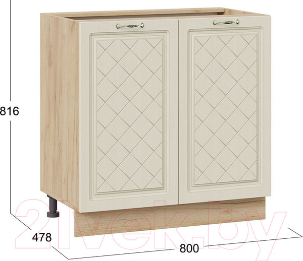 Изображение товара Шкаф-стол кухонный ТриЯ Бьянка 1Н8 (дуб крафт золотой/дуб ваниль)