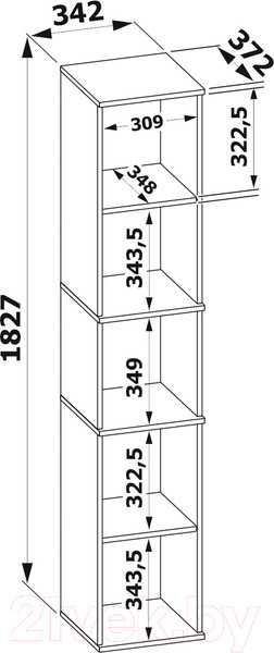 Изображение товара Стеллаж Сокол-Мебель ШУ-10 (белый)
