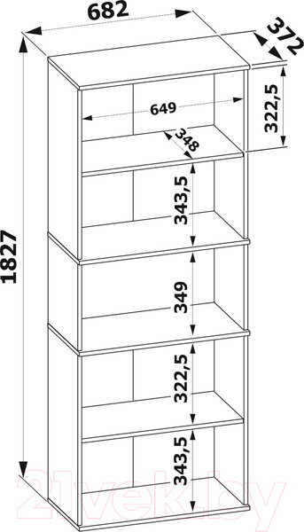 Изображение товара Стеллаж Сокол-Мебель ШУ-20 (белый)