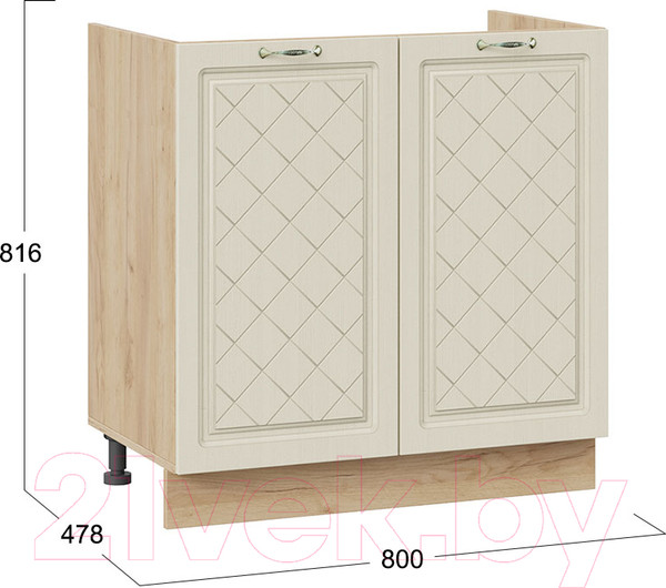 Изображение товара Шкаф под мойку ТриЯ Бьянка 1Н8М (дуб крафт золотой/дуб ваниль)