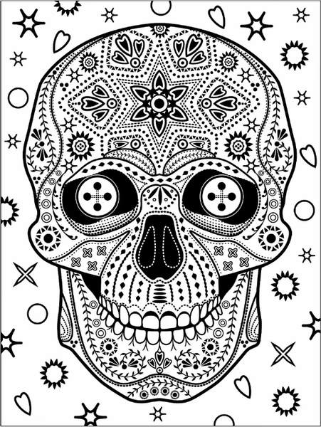 Изображение товара Раскраска-антистресс Робинс Черепок. Бесстрашная раскраска