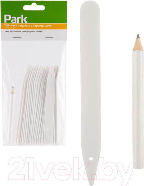 Изображение товара Набор садовых табличек Park С карандашом 12x1.3см / 8646 (25шт)