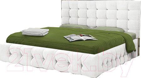 Изображение товара Двуспальная кровать Асмана Двойная-3 180x200 (категория 6/искусственная кожа белый)
