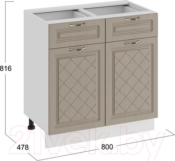 Изображение товара Шкаф-стол кухонный ТриЯ Бьянка 1Н8Я1 (белый/дуб кофе)