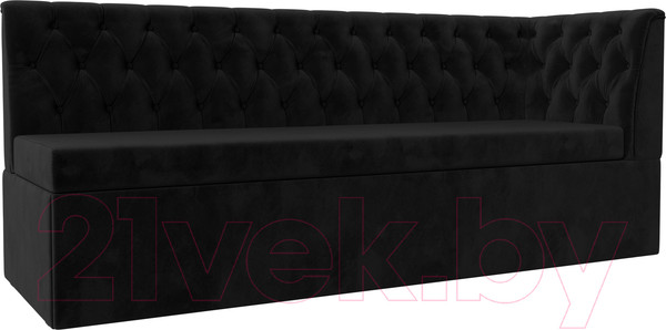 Изображение товара Скамья кухонная мягкая Лига Диванов Маркиз правая (велюр черный)