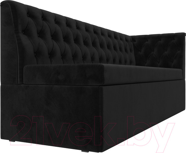 Изображение товара Скамья кухонная мягкая Лига Диванов Маркиз правая (велюр черный)