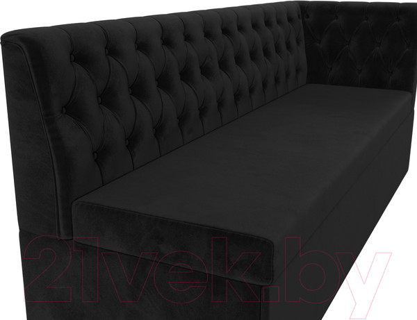 Изображение товара Скамья кухонная мягкая Лига Диванов Маркиз правая (велюр черный)
