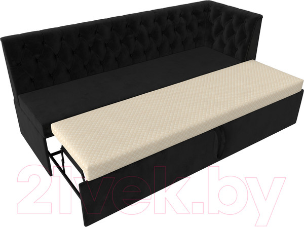 Изображение товара Скамья кухонная мягкая Лига Диванов Маркиз правая (велюр черный)