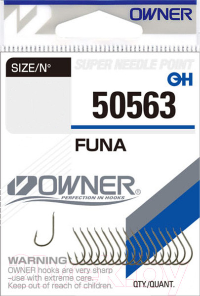 Изображение товара Набор крючков рыболовных Owner Funa brown №18 / 50563-18 (18шт)