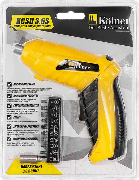 Изображение товара Электроотвертка Kolner KCSD 3.6S (кн3,6сцсд)
