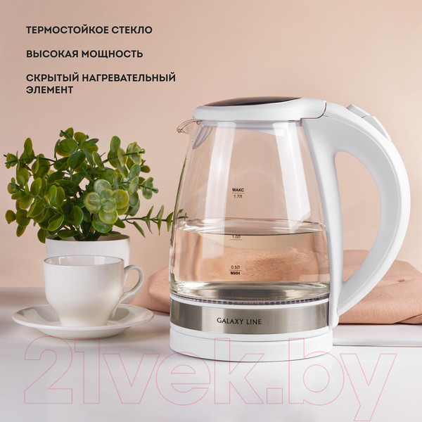 Изображение товара Электрочайник Galaxy GL 0560 (белый)