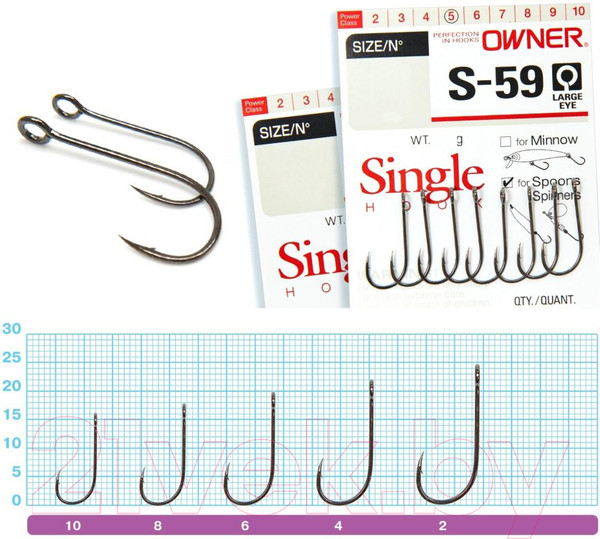 Изображение товара Набор крючков рыболовных Owner S-59 / 51580-02 (6шт)