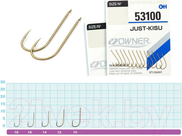 Изображение товара Набор крючков рыболовных Owner Just Kisu brown №18 / 53100-18 (16шт)