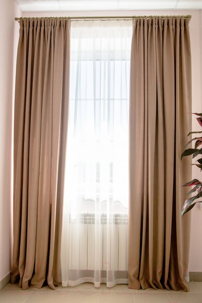 Изображение товара Комплект штор Decoretto Канвас теплый КТП-K33 (225x260, песочный)