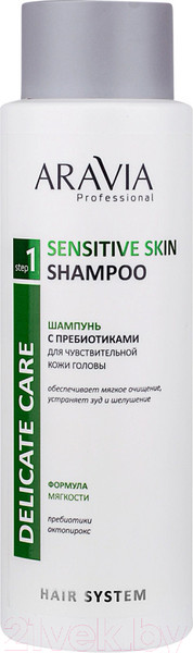 Изображение товара Шампунь для волос Aravia Professional Sensitive Skin Shampoo С пребиотиками (400мл)