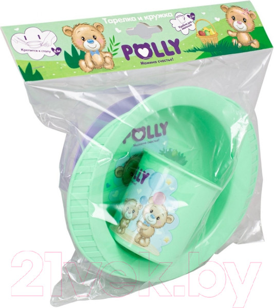 Изображение товара Набор посуды для кормления Полимербыт Polly Мамино счастье! / 4342222