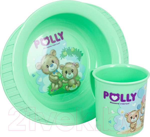 Изображение товара Набор посуды для кормления Полимербыт Polly Мамино счастье! / 4342222
