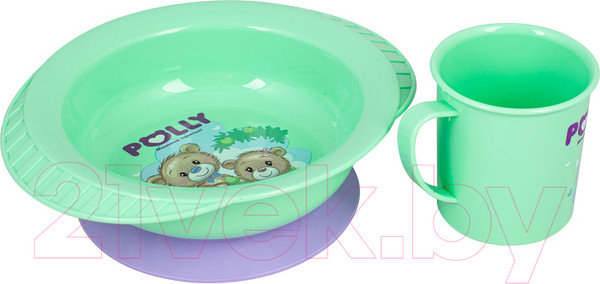 Изображение товара Набор посуды для кормления Полимербыт Polly Мамино счастье! / 4342222