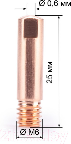 Изображение товара Наконечник контактный для горелки FoxWeld М6x25x0.6 / 3047