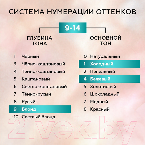 Изображение товара Крем-краска для волос Глисс Кур Уход и увлажнение c гиалуроновой кислотой 9-14 (пепельный блонд)