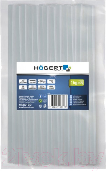 Изображение товара Клеевые стержни Hoegert HT2C131 (50шт, прозрачный)