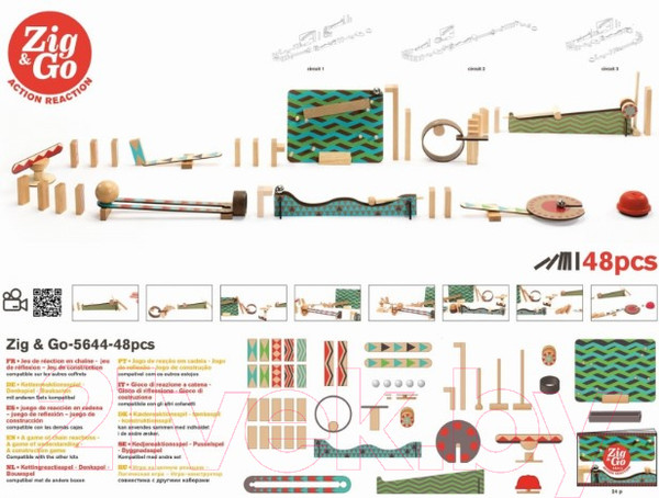 Изображение товара Конструктор Djeco ЗигнГоу / 05644 (48эл)