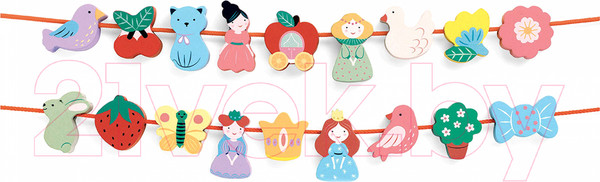 Изображение товара Развивающая игрушка Djeco Шнуровка-бусы. Принцессы / 06168