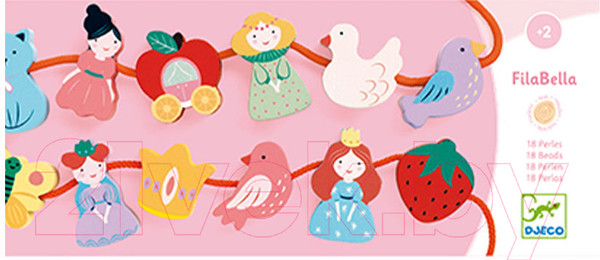 Изображение товара Развивающая игрушка Djeco Шнуровка-бусы. Принцессы / 06168