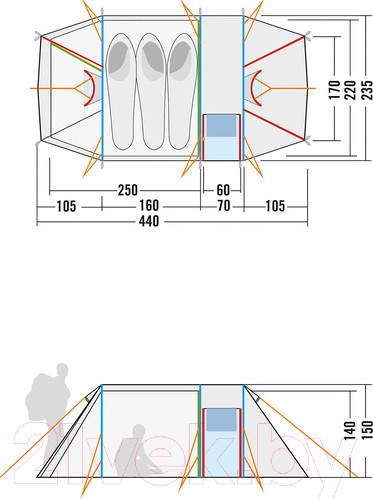 Изображение товара Палатка Tatonka Alaska 3 DLX / 2584.333 (светло-оливковый)