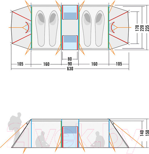 Изображение товара Палатка Tatonka Alaska Family DLX / 2585.333 (светло-оливковый)