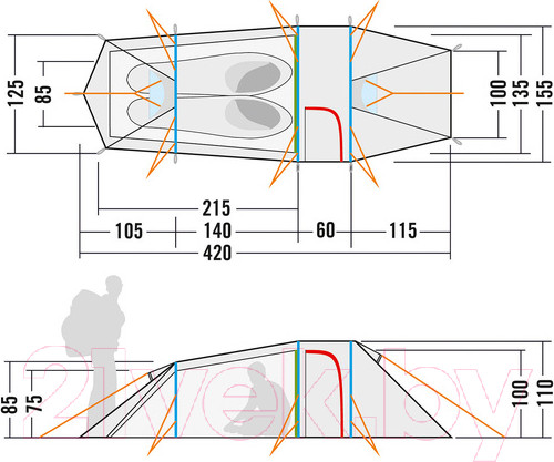 Изображение товара Палатка Tatonka Groenland 2 / 2555.333 (светло-оливковый)