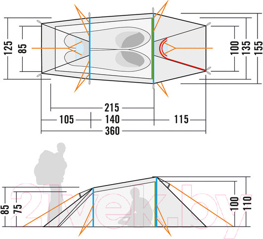 Изображение товара Палатка Tatonka Narvik 2 / 2550.333 (светло-оливковый)