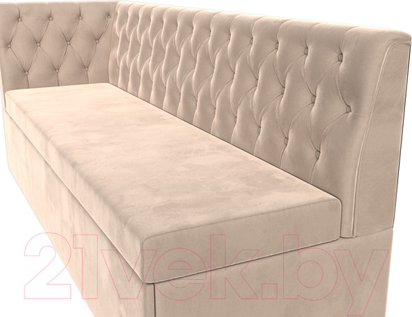Изображение товара Скамья кухонная мягкая Лига Диванов Маркиз левая (велюр бежевый)