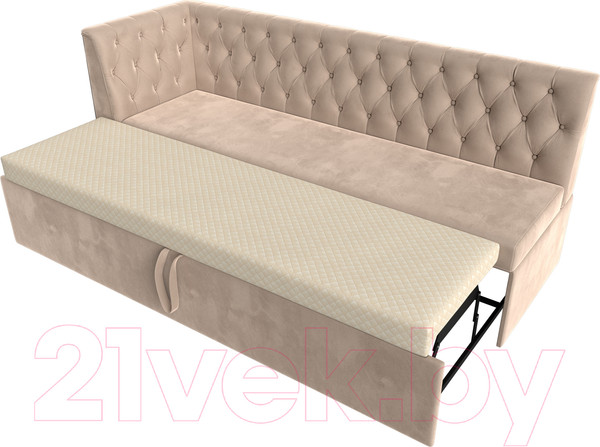 Изображение товара Скамья кухонная мягкая Лига Диванов Маркиз левая (велюр бежевый)