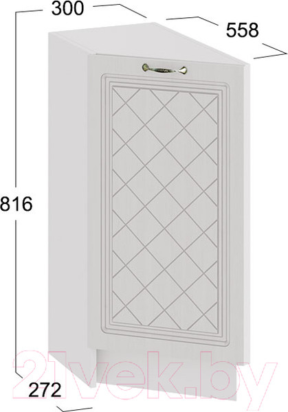 Изображение товара Шкаф-стол кухонный ТриЯ Бьянка 1Н3Т (белый/дуб белый)