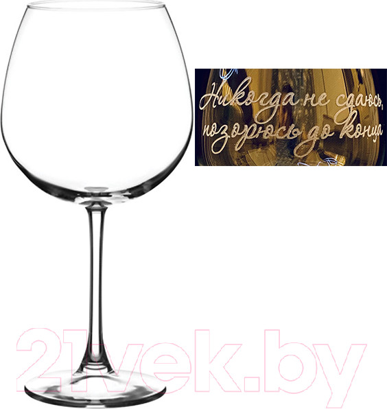 Изображение товара Бокал Truelaser Никогда не сдаюсь, позорюсь до конца / BV727 (750мл)