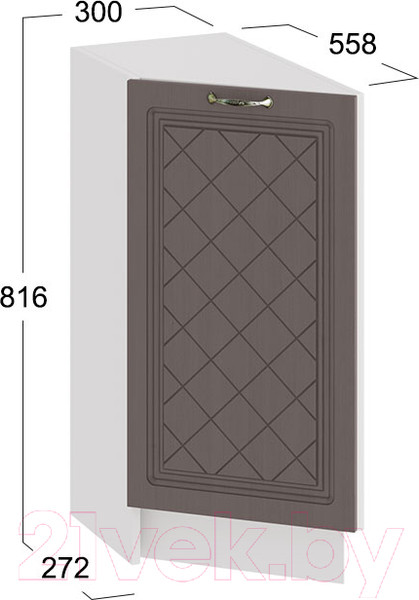 Изображение товара Шкаф-стол кухонный ТриЯ Бьянка 1Н3Т (белый/дуб серый)