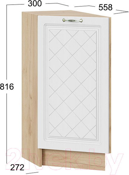 Изображение товара Шкаф-стол кухонный ТриЯ Бьянка 1Н3Т (дуб крафт золотой/дуб белый)