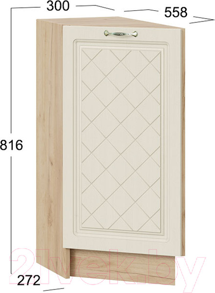 Изображение товара Шкаф-стол кухонный ТриЯ Бьянка 1Н3Т (дуб крафт золотой/дуб ваниль)