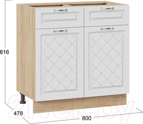 Изображение товара Шкаф-стол кухонный ТриЯ Бьянка 1Н8Я1 (дуб крафт золотой/дуб белый)