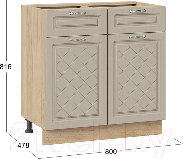 Изображение товара Шкаф-стол кухонный ТриЯ Бьянка 1Н8Я1 (дуб крафт золотой/дуб кофе)