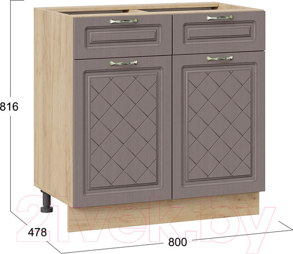 Изображение товара Шкаф-стол кухонный ТриЯ Бьянка 1Н8Я1 (дуб крафт золотой/дуб серый)