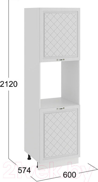 Изображение товара Шкаф-пенал кухонный ТриЯ Бьянка 1П6 (белый/дуб белый)