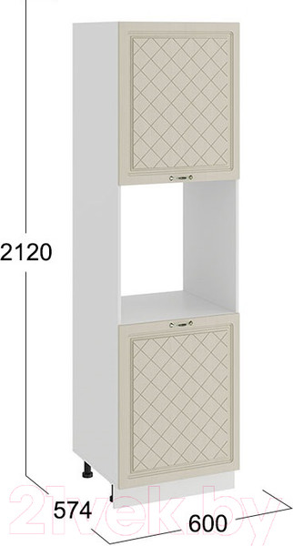 Изображение товара Шкаф-пенал кухонный ТриЯ Бьянка 1П6 (белый/дуб ваниль)