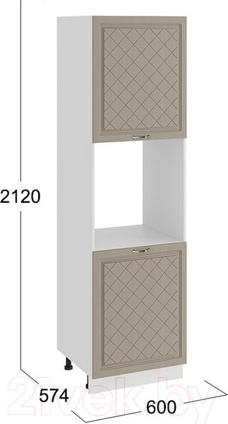 Изображение товара Шкаф-пенал кухонный ТриЯ Бьянка 1П6 (белый/дуб кофе)