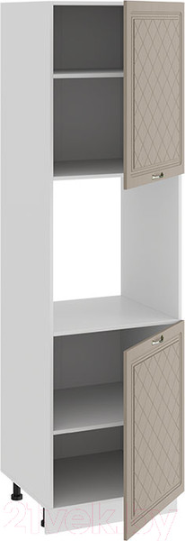 Изображение товара Шкаф-пенал кухонный ТриЯ Бьянка 1П6 (белый/дуб кофе)