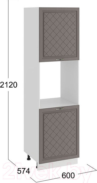 Изображение товара Шкаф-пенал кухонный ТриЯ Бьянка 1П6 (белый/дуб серый)