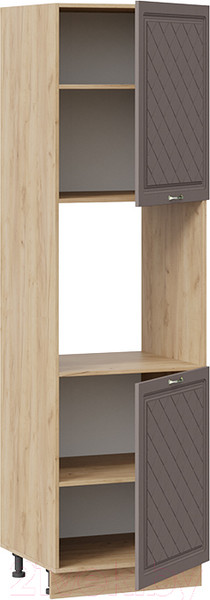 Изображение товара Шкаф-пенал кухонный ТриЯ Бьянка 1П6 (дуб крафт золотой/дуб серый)