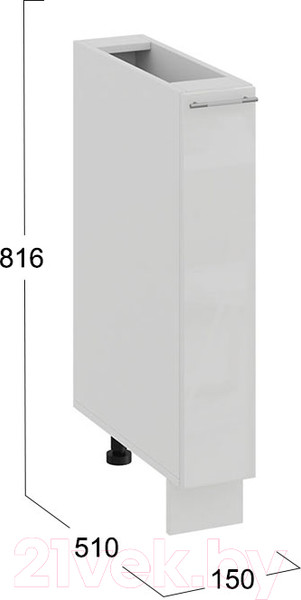 Изображение товара Шкаф карго ТриЯ Весна 1Н15К (белый/белый глянец)